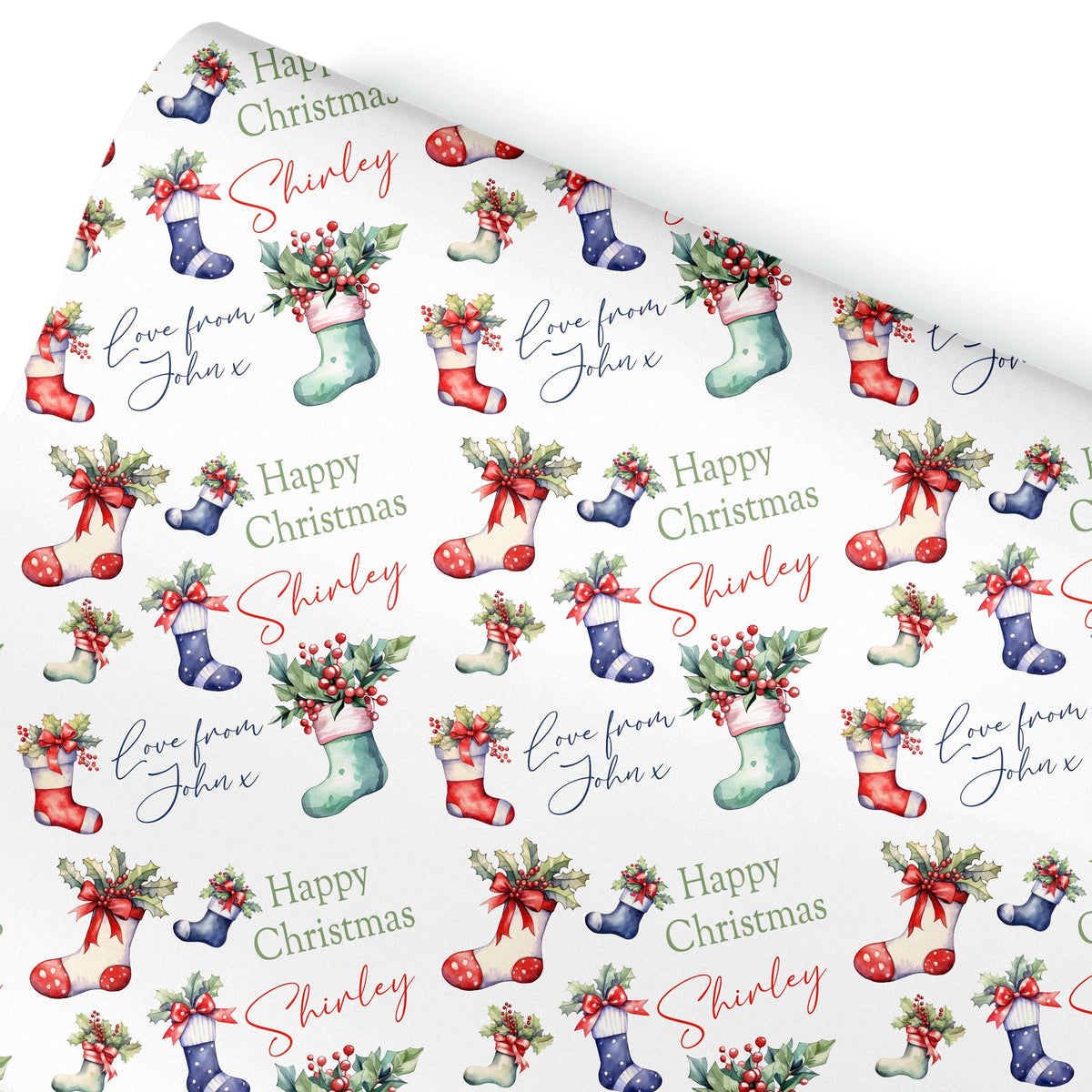 Personalised Gift Wrap | Personalised Christmas Wrapping Paper | Personalised Gift Wrap | Fun Gift Wrap | Stockings