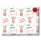 Childrens Gift Wrap Wrapping Paper, Cute Reindeers, Personalised Boys and Girls Paper, Novelty Gift Wrap Roll