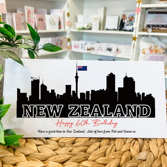 Personalised Money Wallet Travel Voucher New Zealand Holiday Birthday Gift Weekend Away