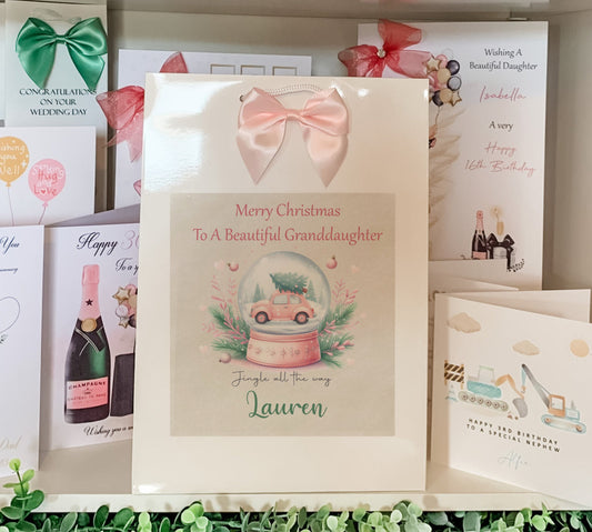 Personalised Christmas Gift Bag, Personalised Christmas, Festive Gift Wrapping Bags, Secret Santa. Family Christmas Gift Bag's