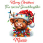 Personalised Christmas Gift Bag, Highland Cow gift Bag ,Festive Gift Wrapping Bags, Secret Santa. Family Christmas Gift Bag's