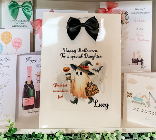 Personalised Halloween Gift Bag Ladies Girlfriend Daughter  Granddaughter