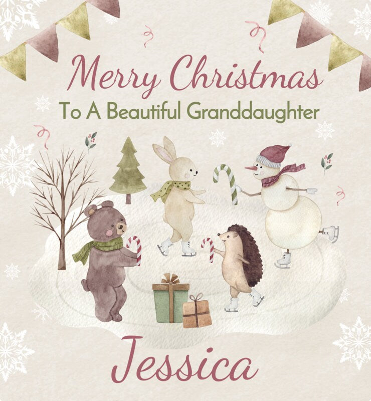 Personalised Christmas Gift Bag ,Personalised Ice Rink Christmas Children's Gift Bag, Family Gift Bags, Festive Gift Wrapping