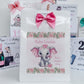 Personalised Congratulations New Baby Girl Gift Bag Watercolour Elephant