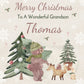 Personalised Christmas Gift Bag ,Personalised  Christmas Children's Gift Bag, Family Gift Bags, Festive Gift Wrapping Woodland theme