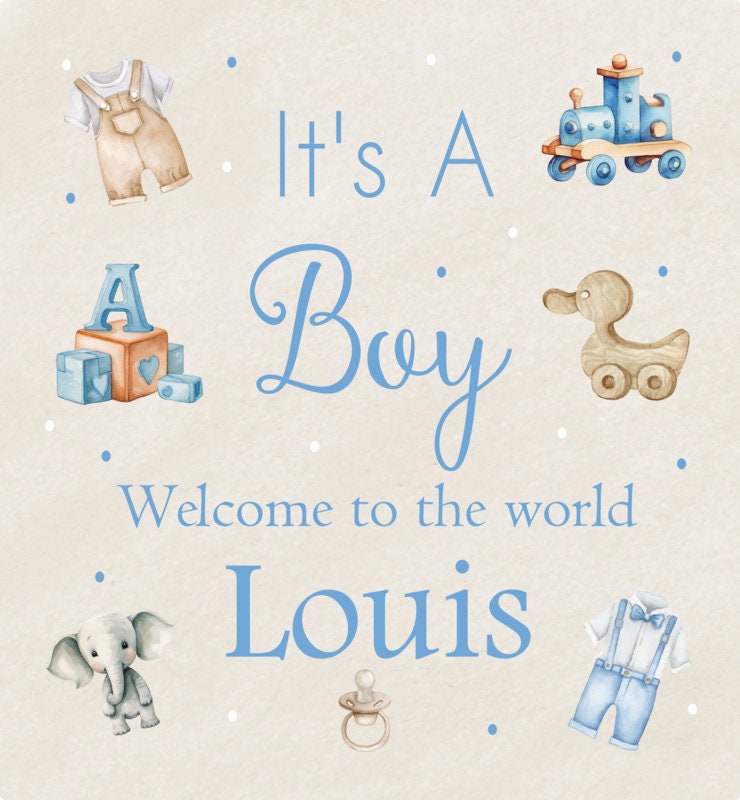 Personalised congratulations new baby boy gift bag, baby boy, new son, congratulations new baby