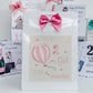 Personalised Congratulations New Baby Girl Gift Bag Watercolour Hot Air Balloon