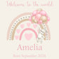 Personalised Congratulations New Baby Girl Gift Bag Watercolour Rainbow