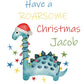 Personalised Christmas Gift Bag Dinosaur, Grandson Christmas, Dinosaur Jumper Gift Bag Son, Daughter Secret Santa