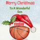 Personalised Christmas Gift Bag ,Personalised Football, Basket ball, net ball gift bag Christmas Children's Gift Bag, Festive Gift Wrapping