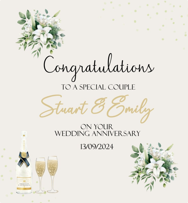 Congratulations Wedding Anniversary Gift Bag, Luxury Gift Bags, Custom Personalised With Names