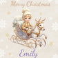 Personalised  Christmas Gift Bag ,Personalised Santa and friends Christmas Children's  Christmas Gift Bag, Festive Gift Wrapping