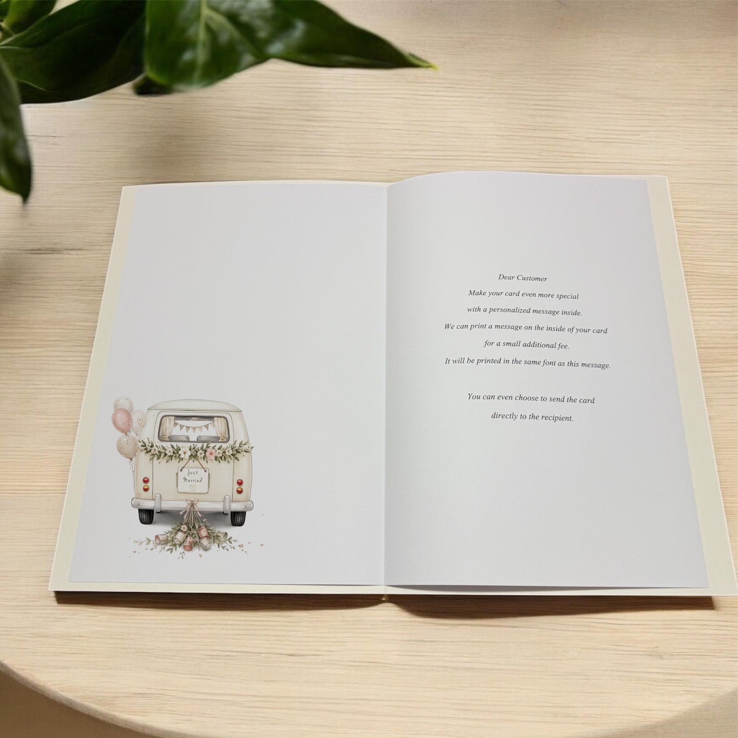 Large A4 Personalised Wedding Card – Camper Van