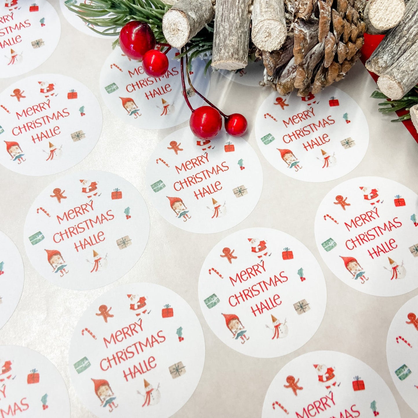Personalised Christmas Name Stickers Elf Boy Girl For Gift Wrapping