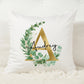 Personalised Cushion, Gold Floral Initial, Home Decor