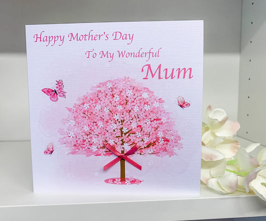 Personalised Mother's Day Card Blossom Tree