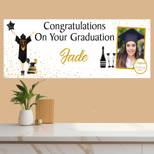 Personalised Graduation Banner Congratulations Girl