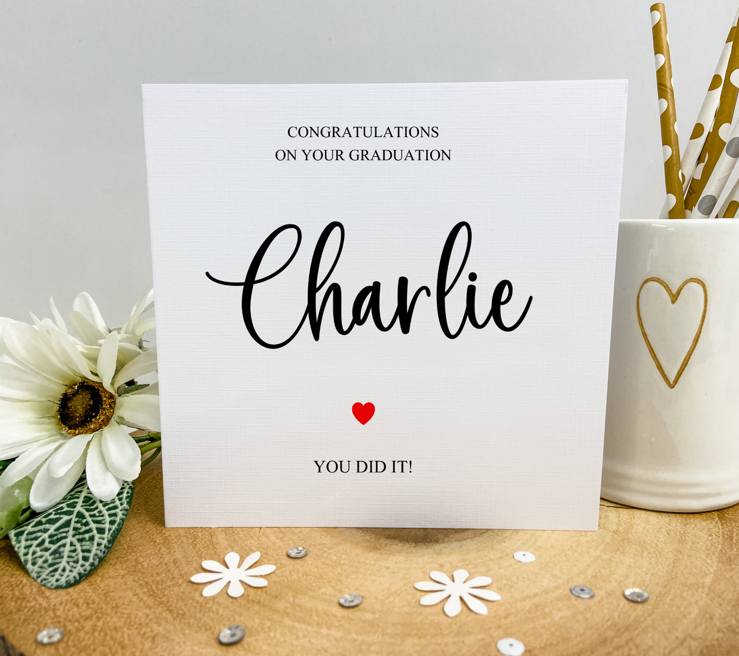 Personalised Graduation Card Congratulations Heart