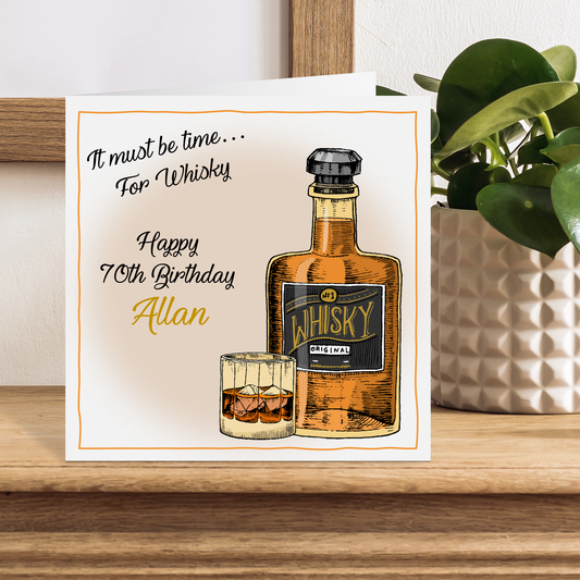 Personalised Birthday Card Whisky Lover Husband Dad Grandad Father in Law Son in Law