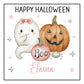 Personalised Halloween Stickers Ghost Pumpkin Girl