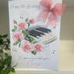Personalised Birthday Card Female Music Piano