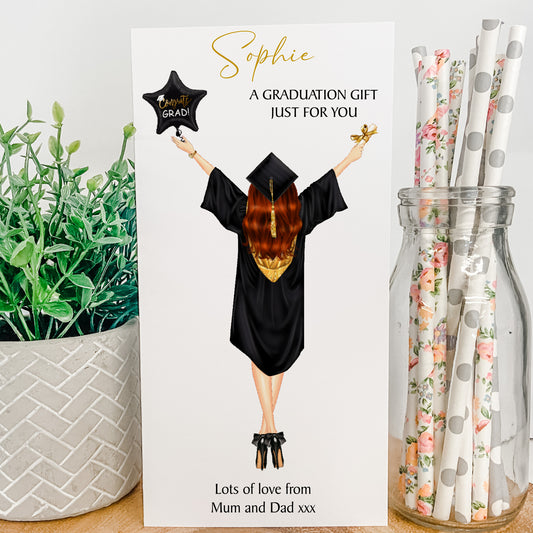 Personalised Female Graduation Card Money Gift Wallet