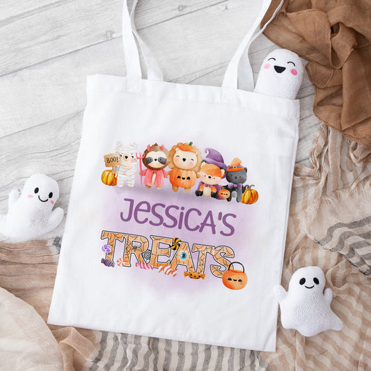 Personalised Halloween Trick or Treat Tote Bag