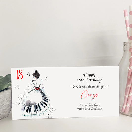 Personalised Birthday Gift Wallet Piano