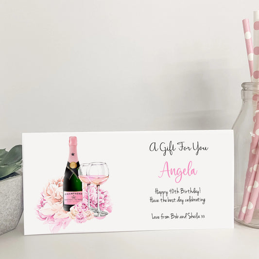 Personalised Birthday Gift Wallet Pink Champagne
