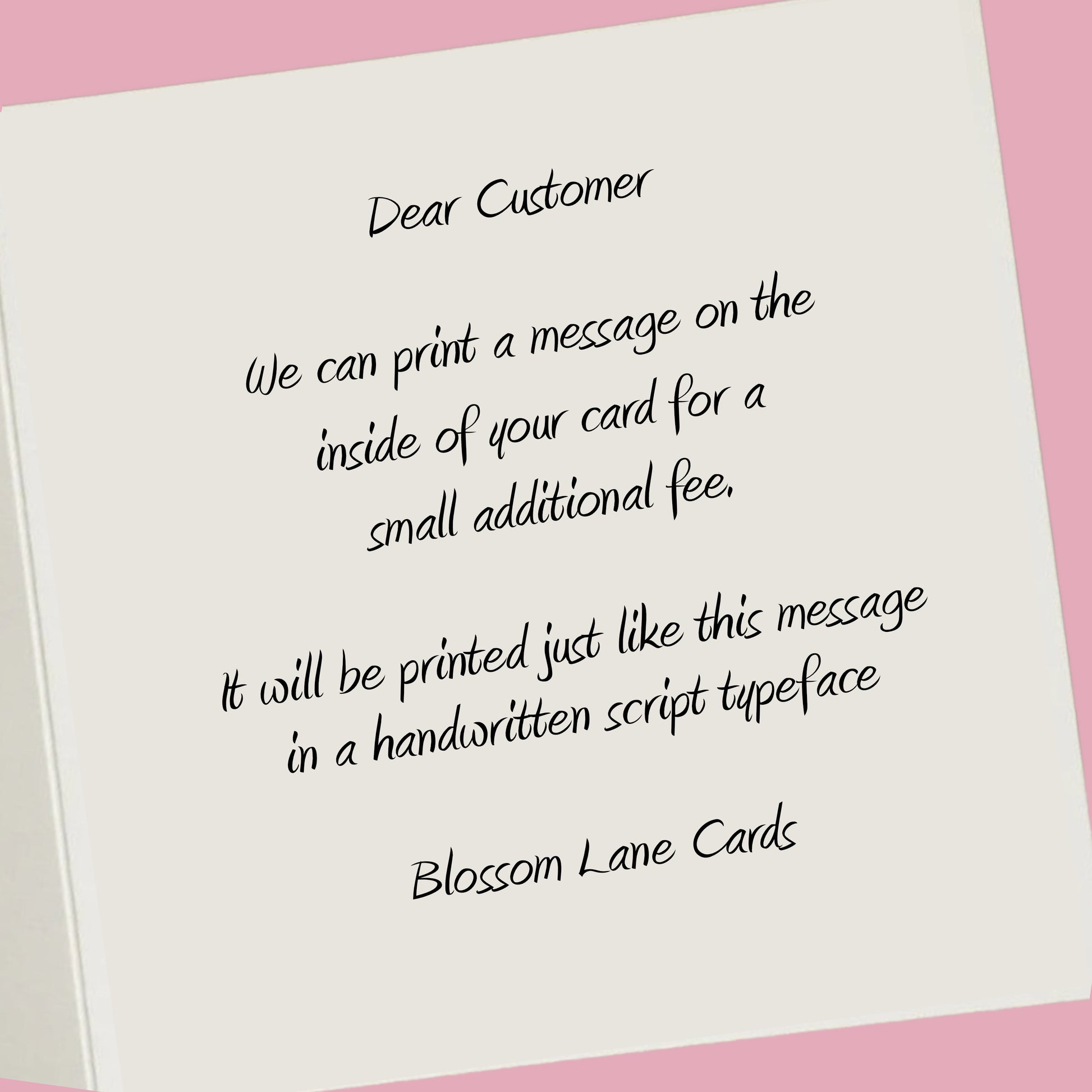 a piece of paper with a message written on it