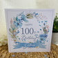 Personalised Birthday Card Blue Floral Wreath