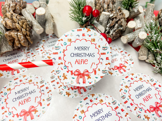 Personalised Christmas Stickers, Gift Labels, Christmas Elements
