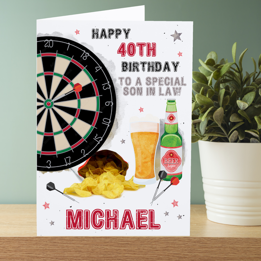 Personalised Birthday Card Darts