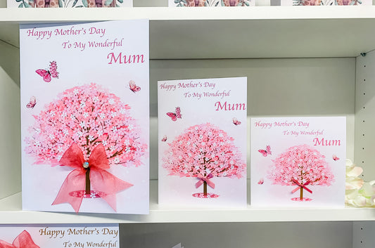 Personalised Mother's Day Card Blossom Tree