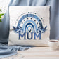Personalised Mother's Day Cushion Blue Floral Rainbow