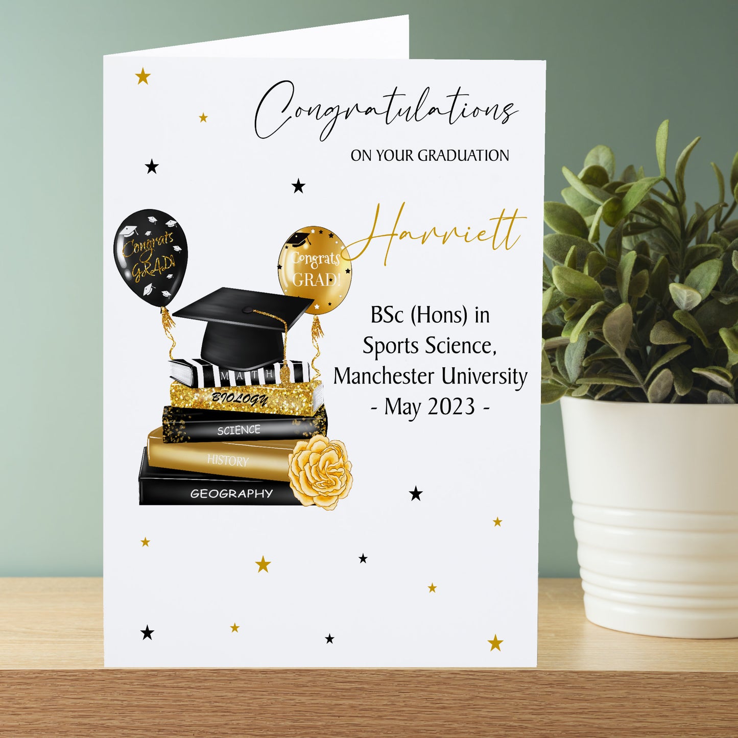 Personalised Graduation Card Congratulations Study Books