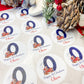 Personalised Christmas Stickers, Gift Labels, Name Stickers Blue Initial Teddy Bear