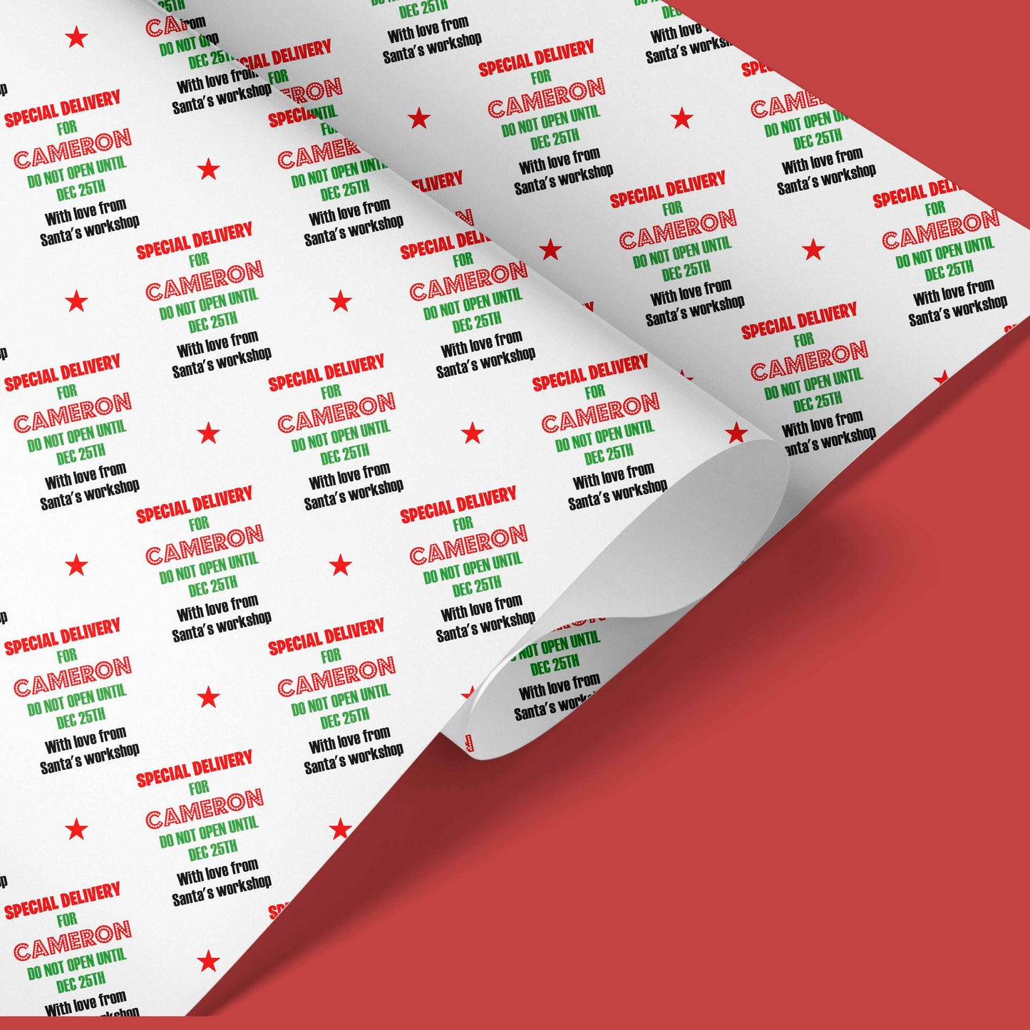 Personalised Christmas Wrapping Paper Special Delivery