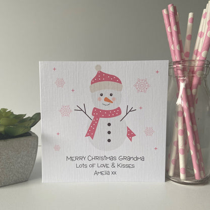 Personalised Christmas Card Snowman