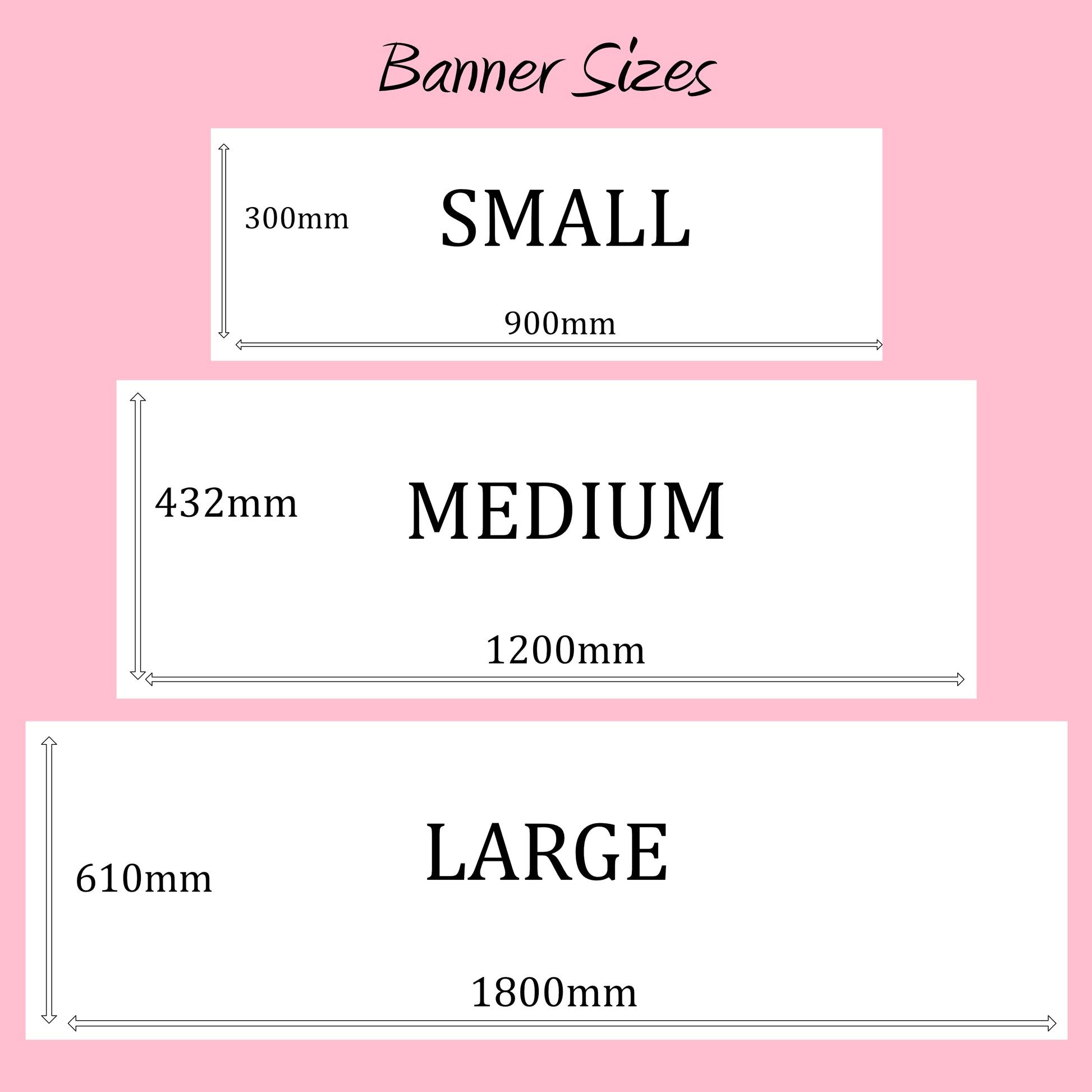 a pink background with three different sizes of labels