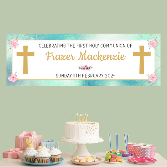 Personalised First Holy Communion Party Banner