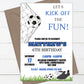 Personalised Football Birthday Party Invitations