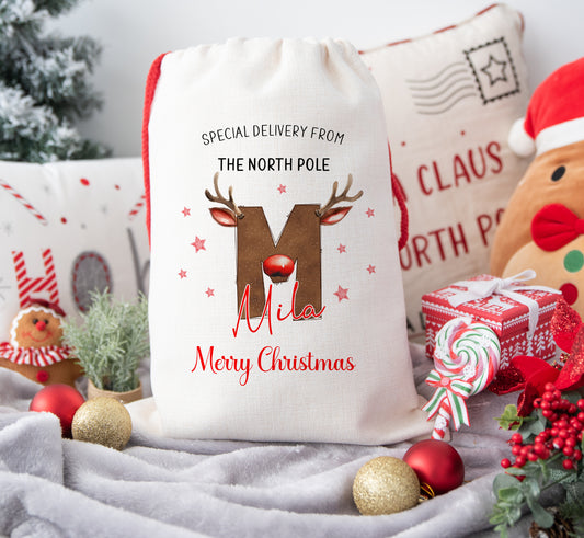 Personalised Christmas Santa Sack For Children