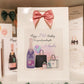 a birthday card with a pink bow on it
