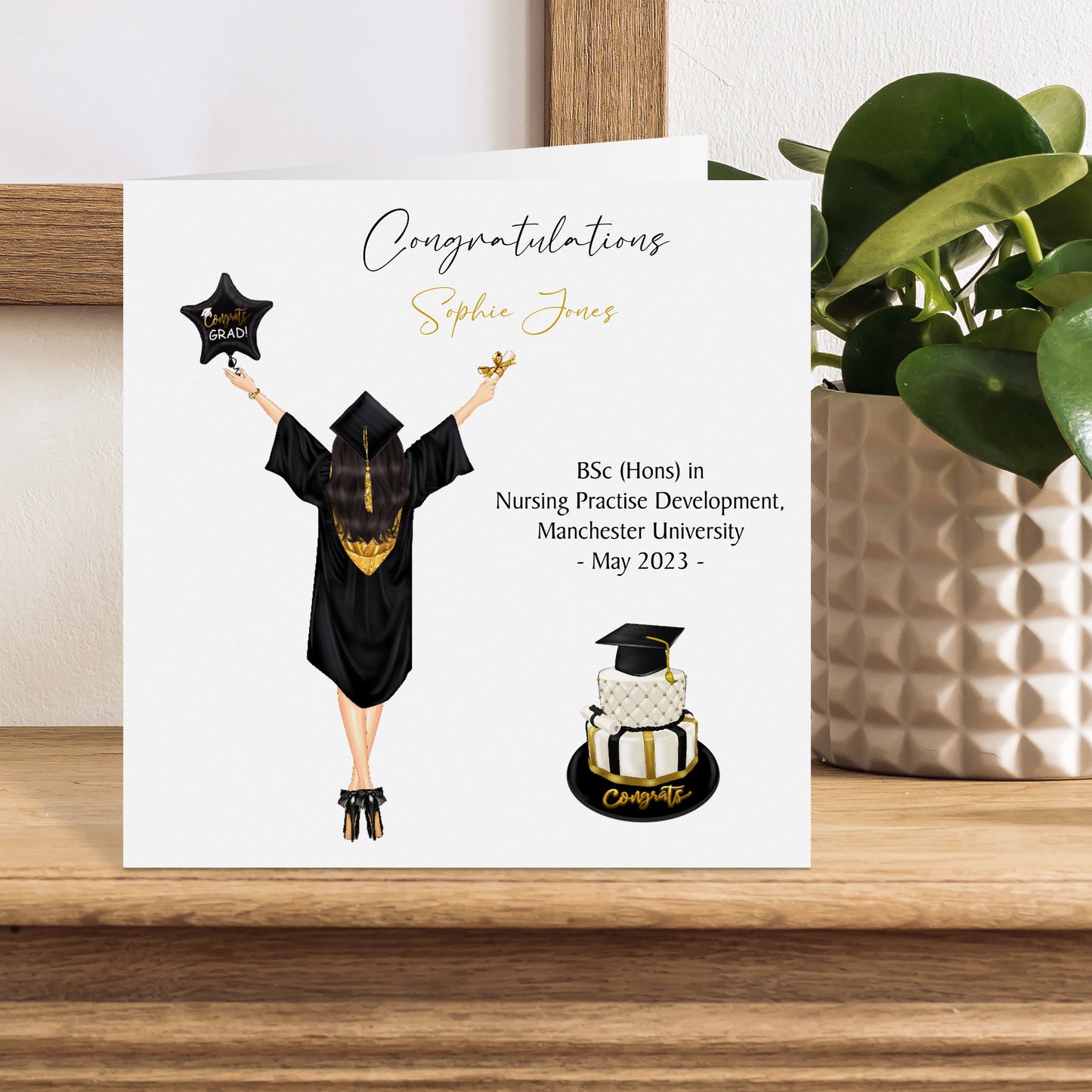 Personalised Female Graduation Card Congratulations