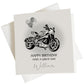 a birthday card with a drawing of a motorcycle