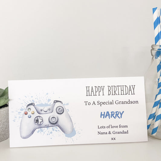 Personalised Birthday Card Wallet Gift Voucher Gaming X Box