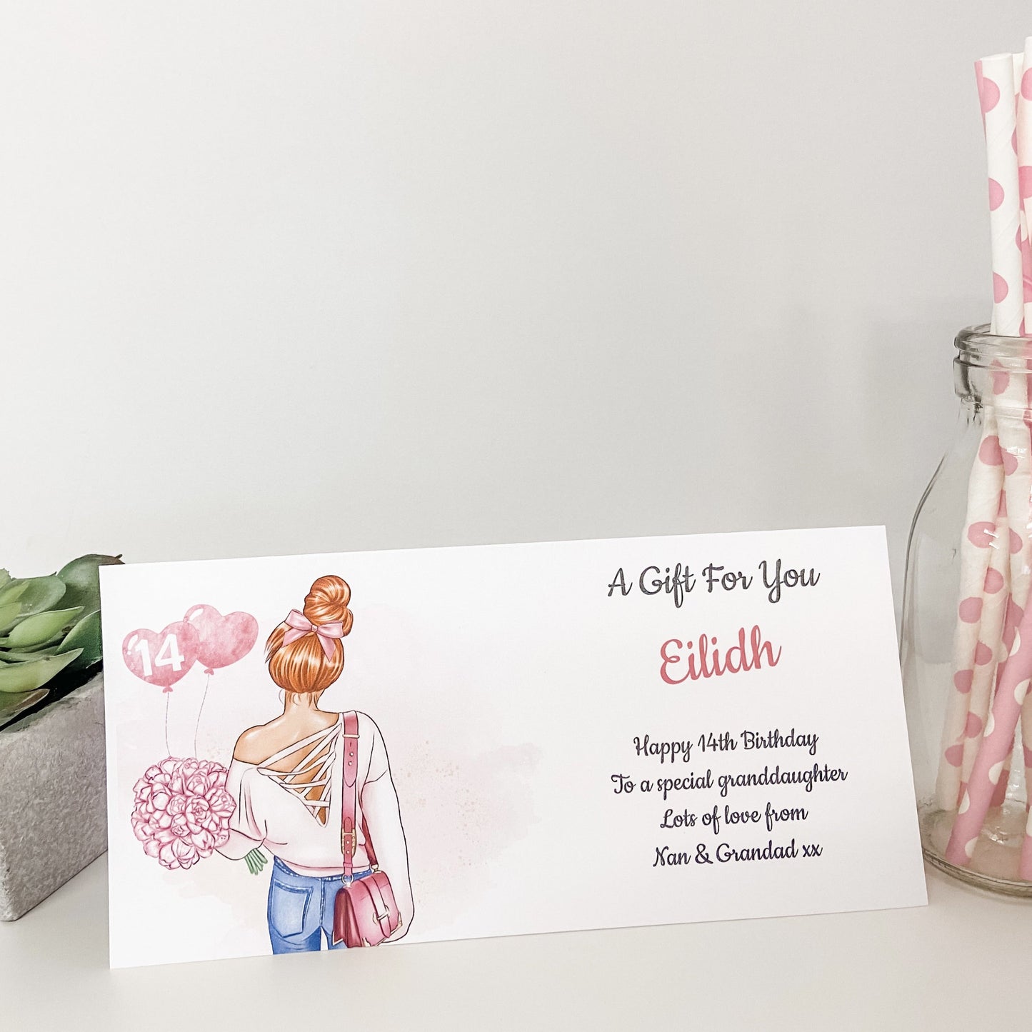 Personalised Birthday Card Wallet Gift Voucher Girl Teenage