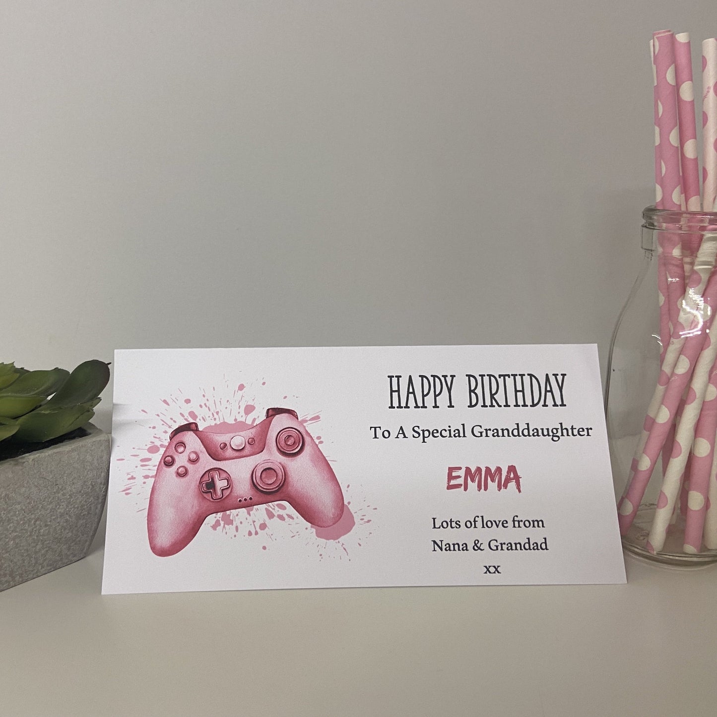 Personalised Birthday Card Wallet Gift Voucher Gaming X Box