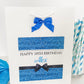 Personalised Birthday Gift Bag Blue Printed Glitter Effect